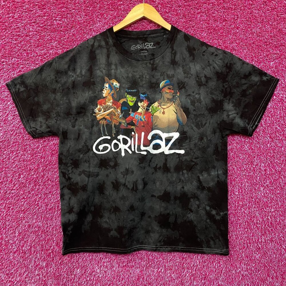 Gorillaz Y2K Black Tie Dye Tshirt size Large